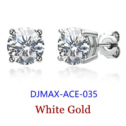 0.5-2ct Moissanite Diamond Stud Earrings for Women Original 925 Sterling Silver Lady's Moissanite Earring New 2026