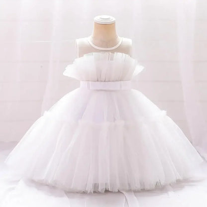 Baby Yellow Dress For Girls Kids Wedding Bridesmaid Dresses Toddler Tulle Birthday Princess Party Dress Infant Outfits Vestidos