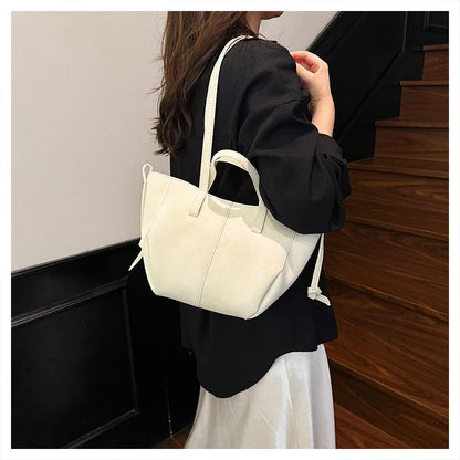 2025 Hot Sale Autumn Soft Women's Handbags Faux Suede Solid Color Large Capacity Shoulder Bag Casual Versatile Ladies Bags