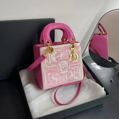 Fashion Top-Handle Bag for Ladies Elegant Handbag with Royal Embroidery Design Versatile Crossbody Style Women Handbags Hand Bag