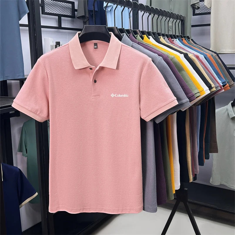 Cotton100% Men's Summer Luxury High Quality Short Sleeves Polo Shirt Letter Printing 25colors Brand T-Shirt Business Men's Wear