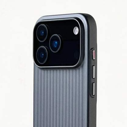Stripes Metallic Paint Armor Case For iPhone 17 Air 16 15 14 13 Pro Max Shockproof Camera Protective Slim Matte PC Funda