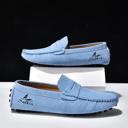Quality Men's Suede Slip On Loafers Fashion Lightweight Breathable Wallking Driving Shoes Comfort fashion Outdoor Men's Sneakers