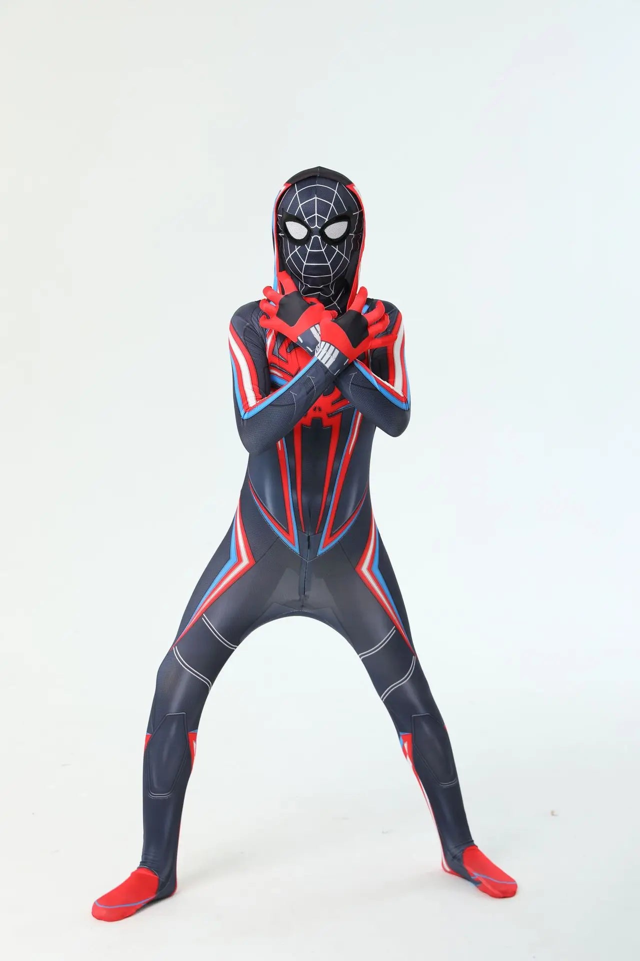 Kids Spiderman Costume Birthday Gift Party Dress Up Spiderman Classic Miles Superhero Kids Cosplay Costume Elasticity Jumpsuit