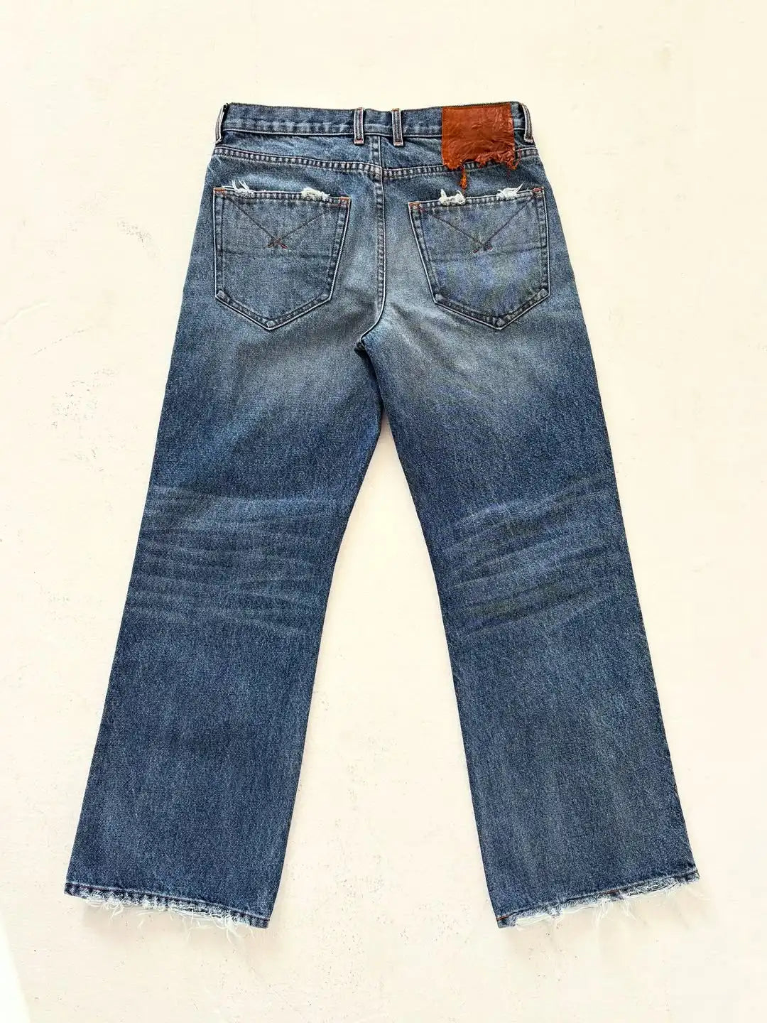 Y2K Harajuku jeans Vintage Wash distressed men women wide leg pants American hip hop Streetwear light blue Casual Baggy Trousers