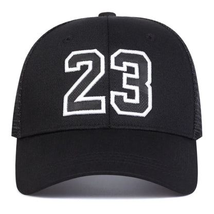 Unisex 23 Embroidery Baseball Net Caps Hip Hop Cap Spring Summer Outdoor Adjustable Casual Hats Sunscreen Hat ﻿