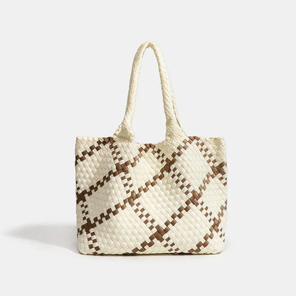 Large size women's tote bag Women's fashion bags 2024 Hot product Neoprene material women's hand-woven bag Large volume Tote bag