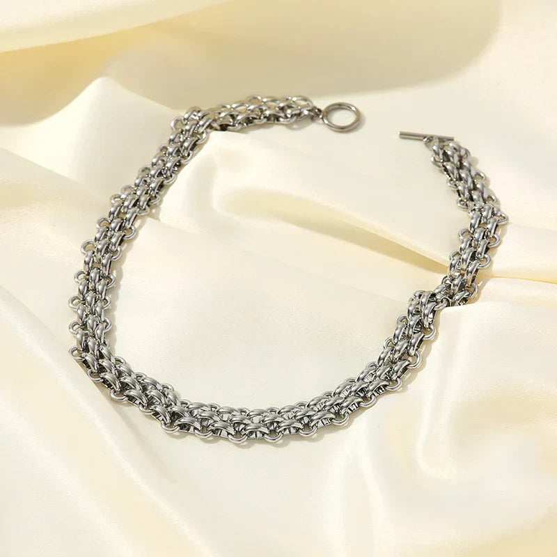 316L Stainless Steel Gold Silver Color Thick Chain Necklace For Women Fashion Cuban Neck Chain Waterproof Jewelry Gift