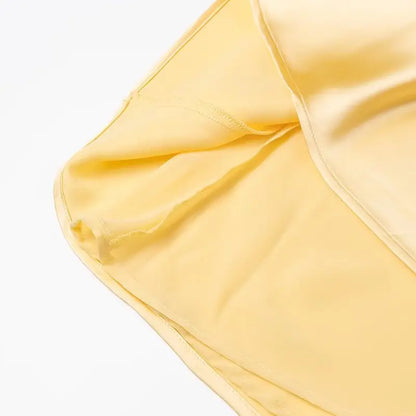 Women Summer Yellow Stain V Neck Sling Dress Elegant Sleeveless Loose Maxi Robes 2025 New Ladies Party Holiday Dresses