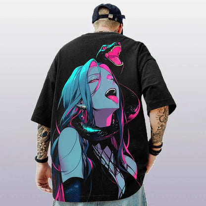 3d Anime Character Print Men's T-Shirt 2024 New Oversized Short Sleeve T-Shirt For Men Street Hip-Hop Tee Top Quick Dry T Shirts