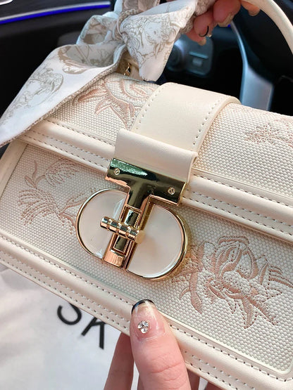 New Chinese and Luxury Makeup Bag with Charming Decoration and Scarves Women's Popular Versatile Handheld Crossbody Bag