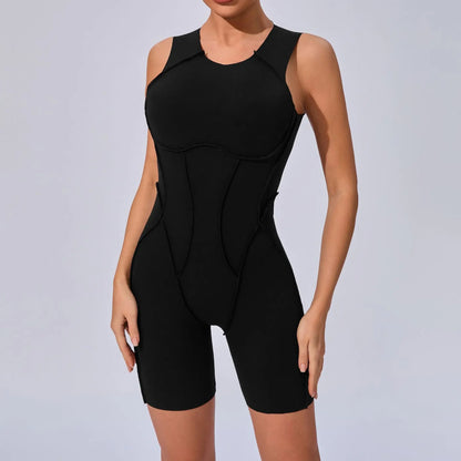 Women's High Elasticity Sports Bodysuit Kit Yoga Fitness Jumpsuit Open Back Hip-Lift Outdoors Gym Workout Sexy Fitness Outfit