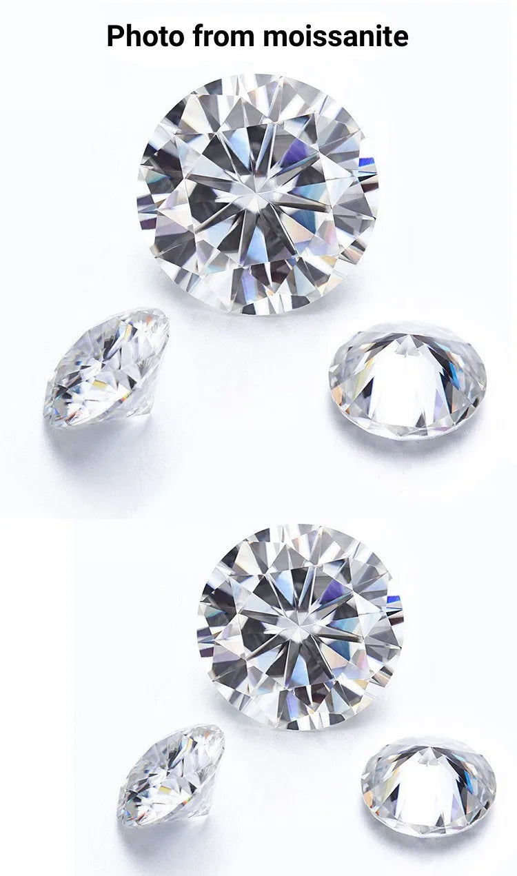 Real 1 CT D Color Moissanite Stud Earrings For Women Top Quality 925 Sterling Silver Sparkling Wedding Jewelry