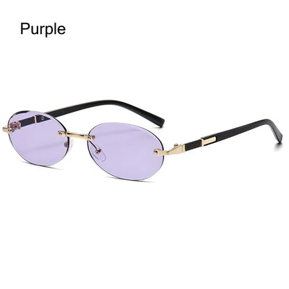 Rimless Rectangle Sunglasses Fashion Y2K Frameless Sun Glasses Shades for Women & Men