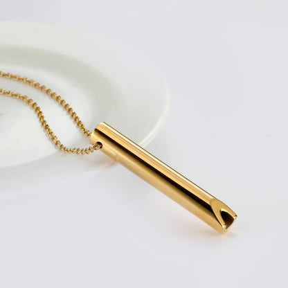Stainless Steel Anxiety Breathing Necklace For Women Stress Relief Meditation Necklaces Yoga Ritual Female Jewelry Accessories