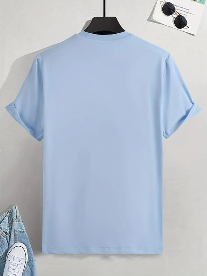 Men's 100% pure cotton summer loose and comfortable casual solar system Planets printed round neck short sleeved T-shirt top
