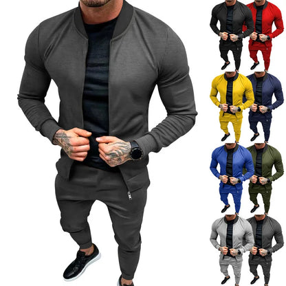 2025 Men's Fitness Sports Style Outdoor Casual Zipper Set In Stock