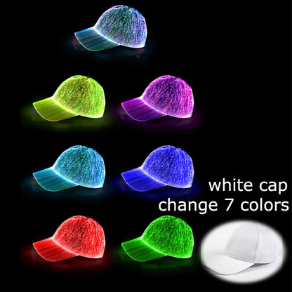 Hot LED Light Up Baseball Cap Neon Colorful Glowing Adjustable Sun Hats For Women Men Night Running Caps Travel Supplies