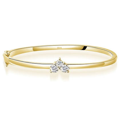 Moissanite Bangles Elegant Women Diamond Solid s925 Silver GRA Certified Dainty Bracelet Fine Jewelry for 17-18cm Wrist