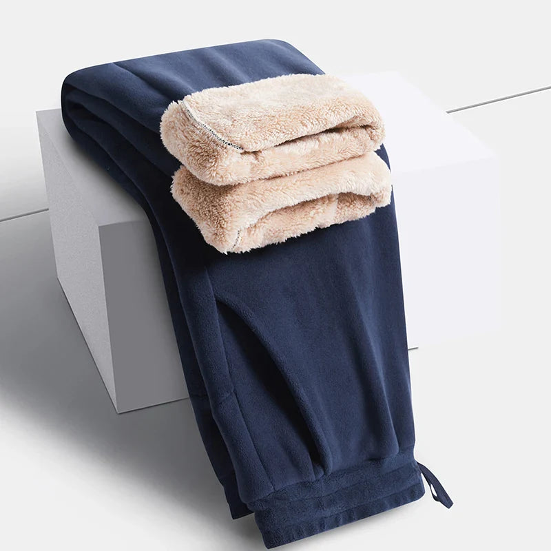 Unisex 2026 Winter New Oversize Pants Men Women Warm Fleece Liner Drawstring Trousers Casual Comfortable Gym Sweatpants