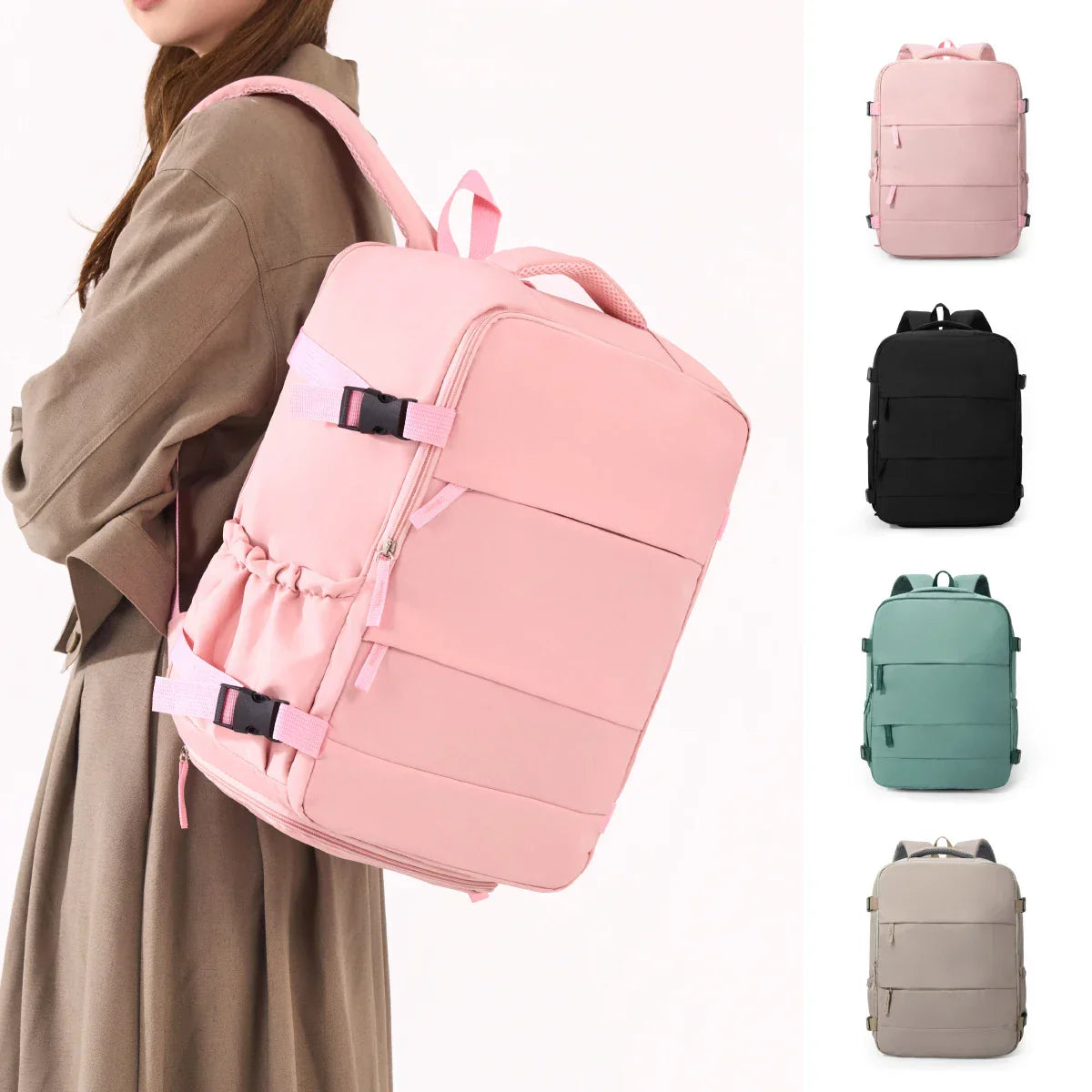 Cross-Border Travel Backpack for Men and Women, Large Capacity Shoe Compartment Luggage Bag, Computer Business Bag, Student School Bag, Commuting Bag