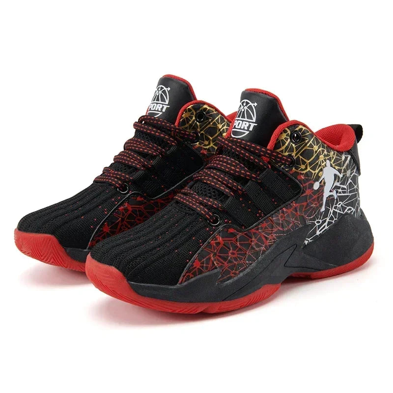 New Children's Sports Shoes Medium and Large Children's Mesh Boys Training Shoes Boys Basketball Footwear 2024 Spring and Summer