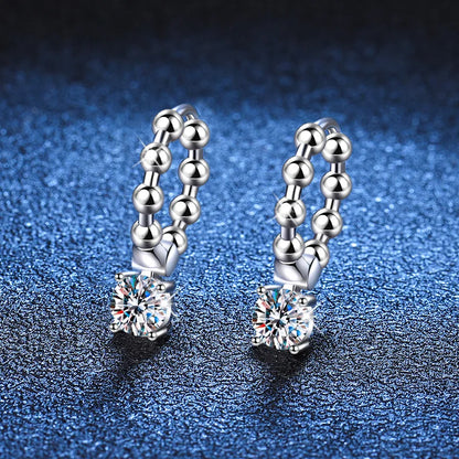 Real 0.5CT 5mm D Color Moissanite Drop Earrings for Women S925 Silver Plated PT950 Pass Diamond Test Earring Fine Jewelry
