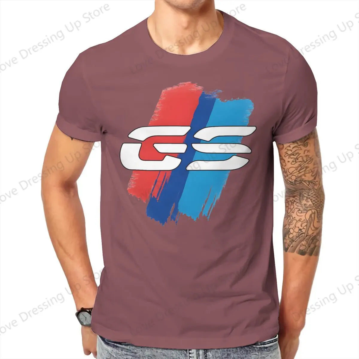 GS Motorcycle T Shirt Grunge Men Tees Summer Clothing COTTON Crewneck TShirt