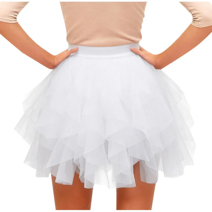 Women's Tulle Tutu Skirt Fashion Solid Color High Waist Mesh Skirt A-line Puff Skirt Cute Cake Skirt Cute Ballet Ball Half Skirt
