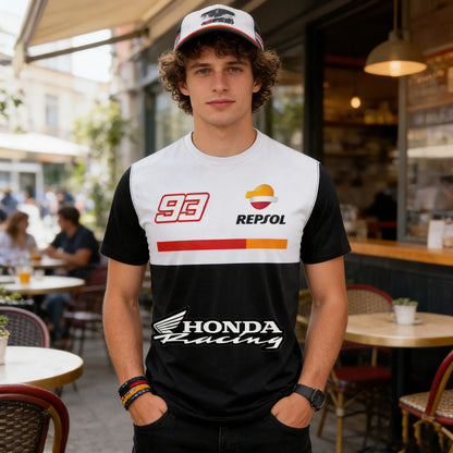 Moto Gp Legendary Driver Mark Marquez No 93 Repsol Honda Racing T Shirt Fan Collection Daily Sports Wear Breathable Quick Drying