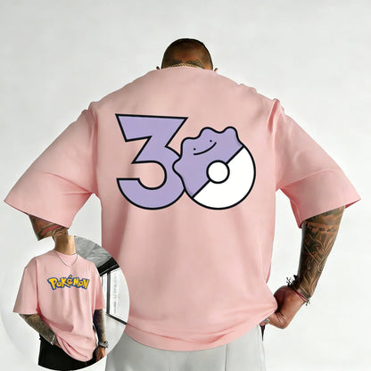 30th Anniversary Ditto Printed T-shirt Summer New Men's and Women's Trendy Large Loose Casual Y2K Short Sleeve Top