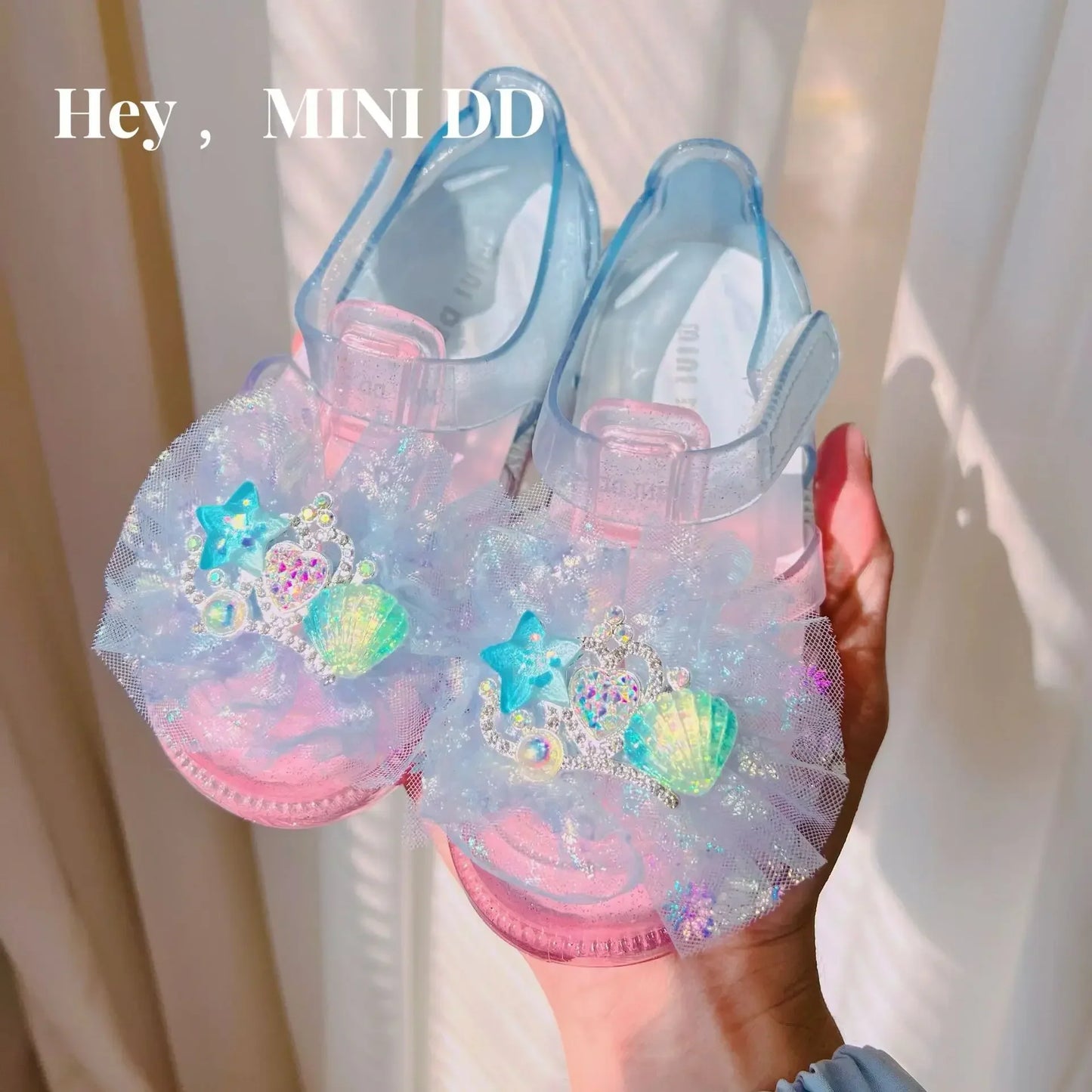Girls' Princess Sandals 2025 Summer New Children's Jelly Sandals Soft Bottom Closed-toe Anti-collision Baby Kid's Beach Shoes