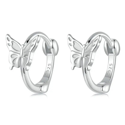 925 Sterling Silver European Simple CZ Ear Buckles Heart Hoop Earrings for Women Wedding Gift Minimalism Jewelry E737