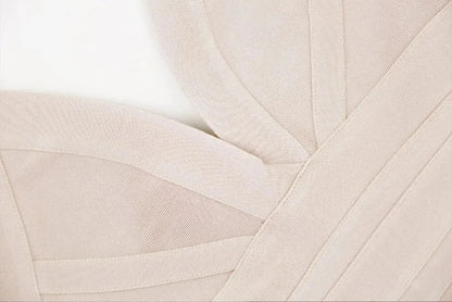 New women's fashionable neck hanging sexy suspender backless tight bandage dress 2024 elegant hip hugging dress
