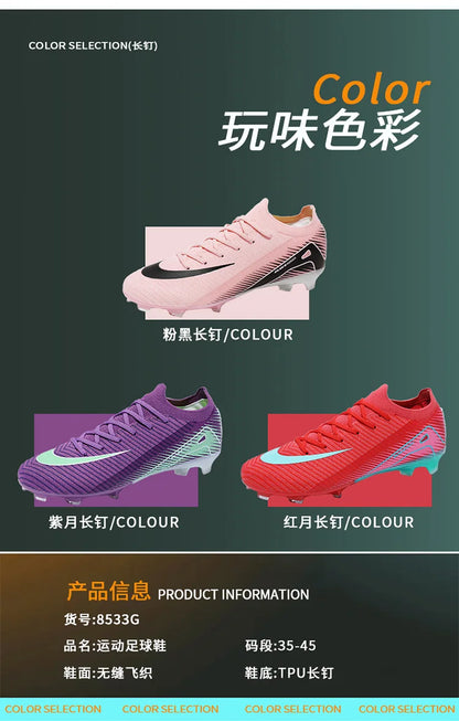 High-quality Breathable Soccer Cleats for Men Women Outdoor Artificial Grass Match Training FG Football Shoes