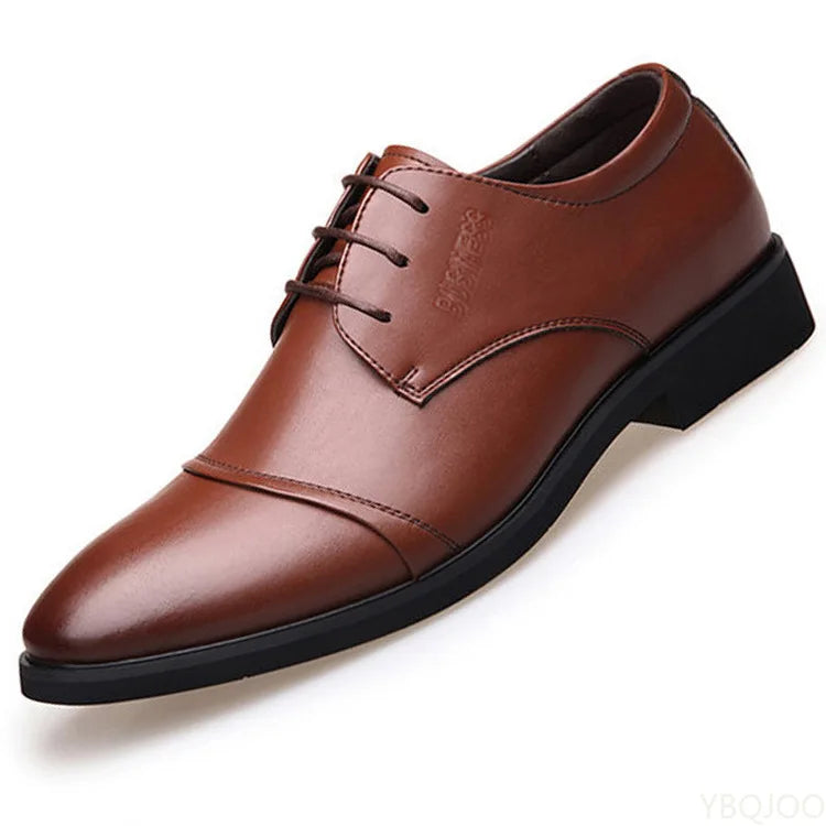 Sapatos Masculinos de Couro Oxford Luxuosos para Negócios, Respiráveis, de Borracha, Sapatos Formais Masculinos para Escritório e Casamento, Calçados Estilo Mocassim Homme