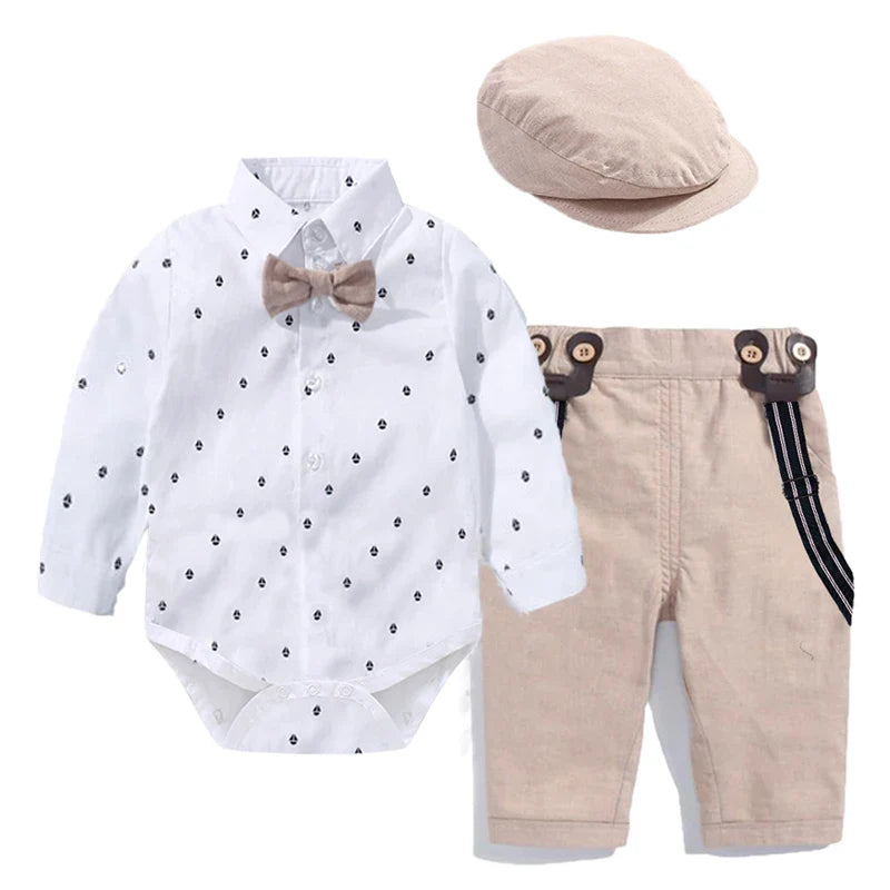 Kid Boy Formal Birthday Outfit Suit Toddler Gentleman Wedding Striped Vest Shirt 1-6 Years Baby Pants Boys Ceremony Outerwear