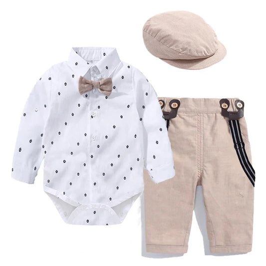Kid Boy Formal Birthday Outfit Suit Toddler Gentleman Wedding Striped Vest Shirt 1-6 Years Baby Pants Boys Ceremony Outerwear