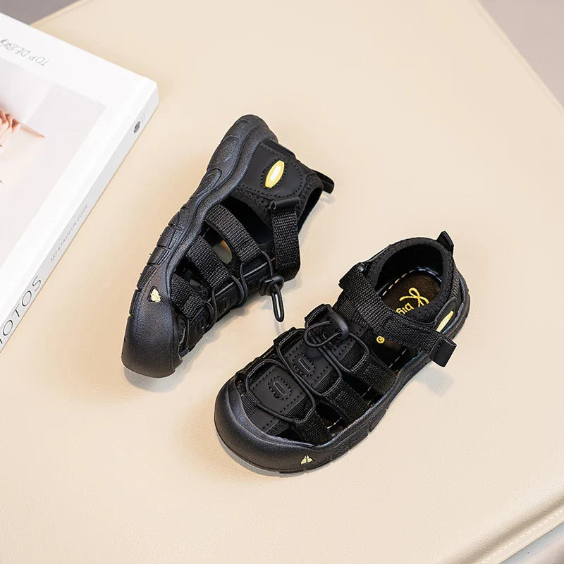Boys Girls Casual Toes Capped Shoes Soft Sole Kids Sport Sandals Non-slip Children Summer Beach Shoes Classic Pull Rope 2025 New