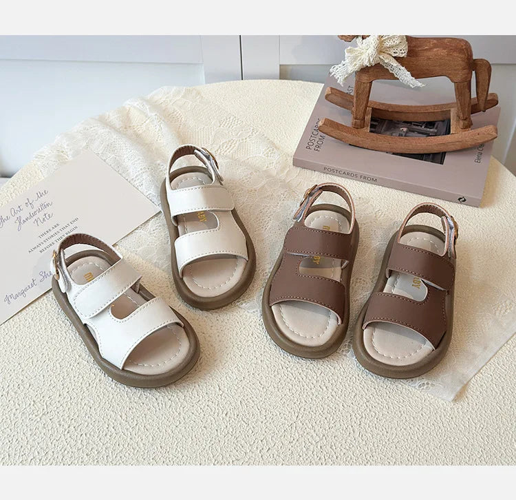 2026 Children Casual Beach Shoes for Girls Boys Summer New Fashion Korean Style Soft Sole Anti-slippery Versatile Roman Sandals