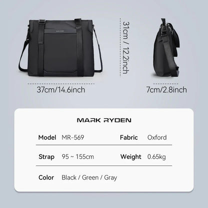 Multifunctional leather messenger bag men Black Crossbody Bag Large Capacity Stylish Men Shoulder Bag men