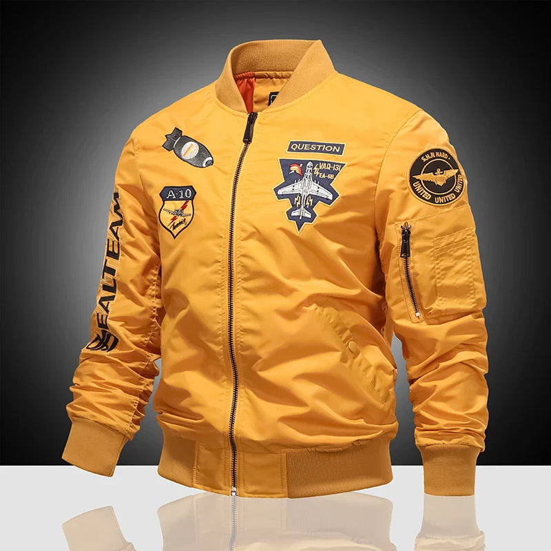 American overalls pilot jacket Men's autumn and winter thickened Baseball uniform Trendy coat Men's military fan jacket Men