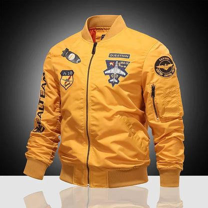 American overalls pilot jacket Men's autumn and winter thickened Baseball uniform Trendy coat Men's military fan jacket Men