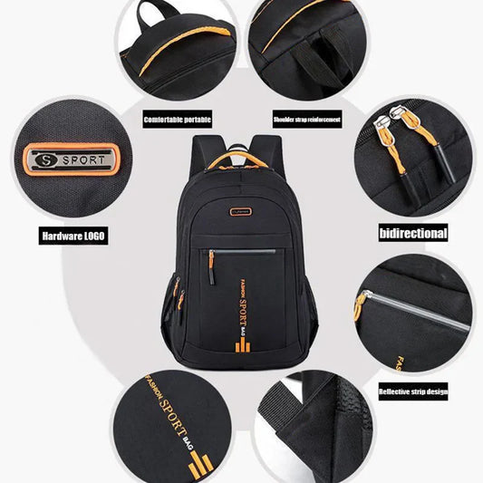 Spring new backpack male leisure business travel backpack Large capacity junior high school bag female computer men's bag