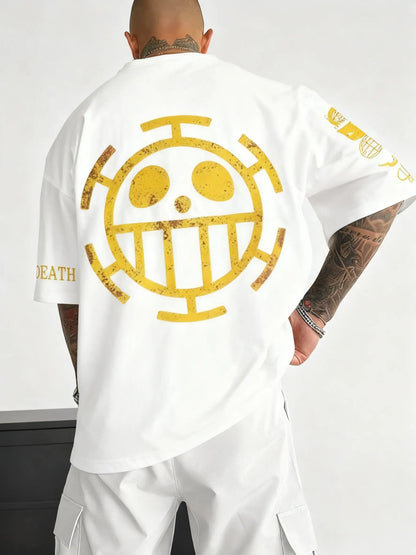 Plus Size T-shirt for Men and Women 2025 Summer New Anime Peripheral Harajuku Loose Casual Family Short Sleeved Top