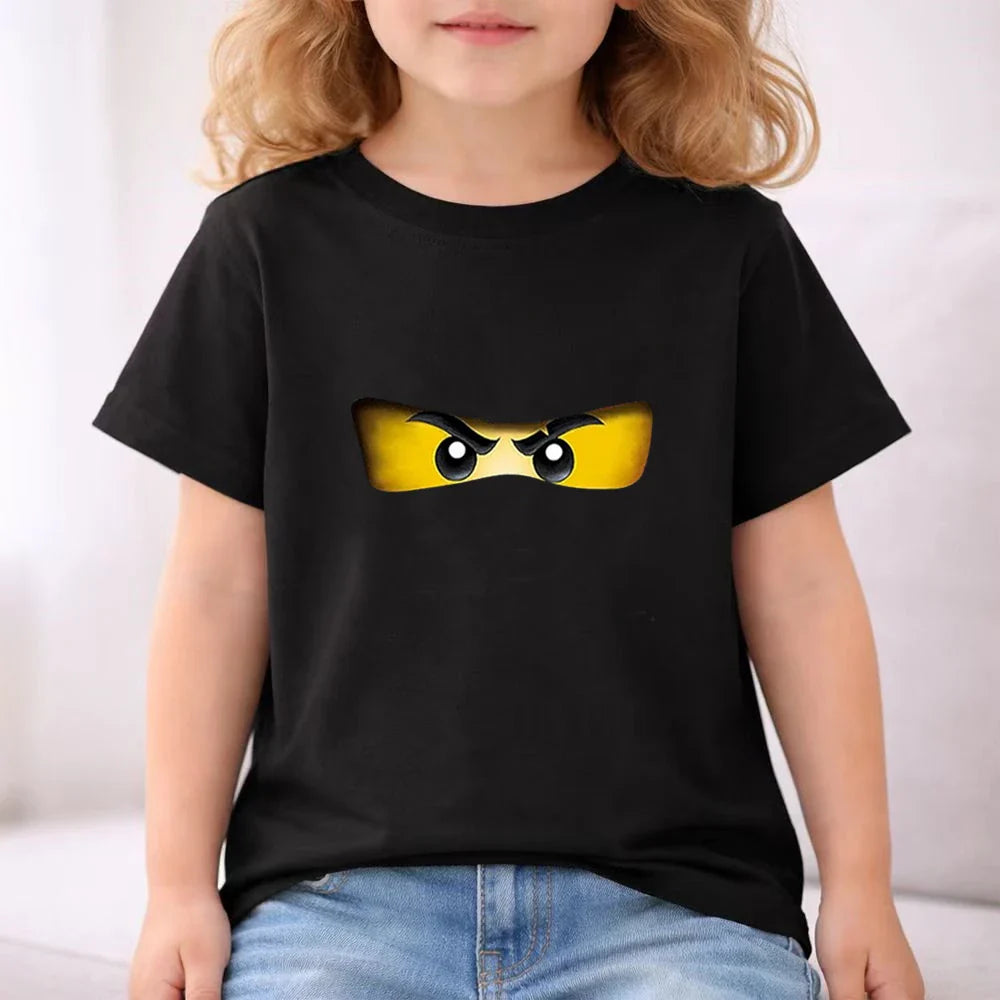 Summer T-Shirt Boy Girls red Casual TShirt+Shorts Sets ninja Printed Kids Outfits Teen Children's Short Sleeve Tops