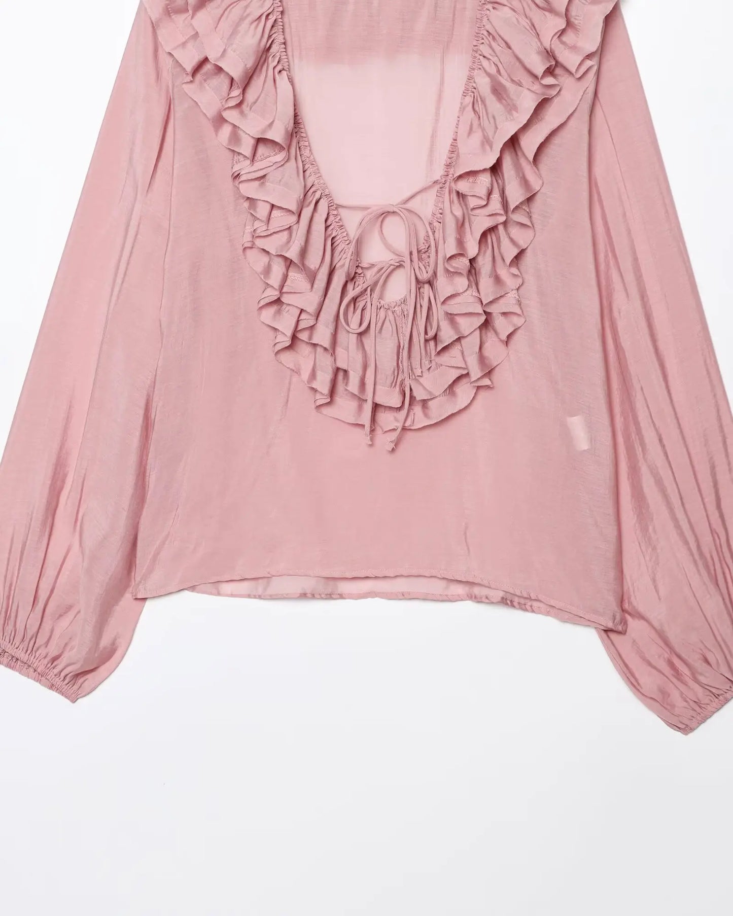 Women Fashion Long Sleeve V Neck Tierred Ruffles Loose Blouse Female Solid Color Casual Shirts Blusas Chic Tops LS6317