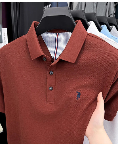 High end brand 100% cotton short sleeve polo shirt men luxur pony embroidery comfort breathable fashion T-shirt summer new top