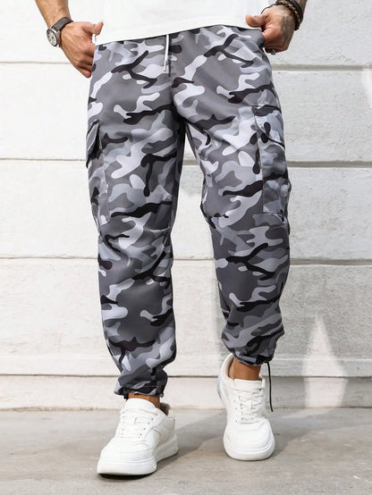 plus Size Men's Camouflage Casual Work Pants Suitable for Outdoor Streetwear Trend Long Trousers