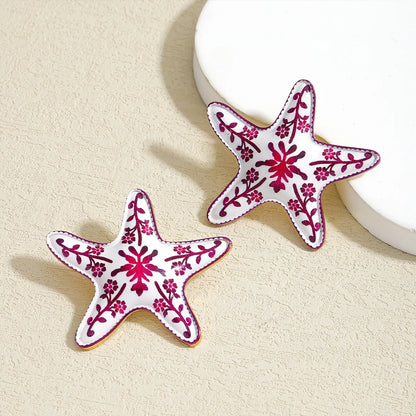 1 Pair Geometric Temperament Casual Starfish Stud Earrings Summer Simple Beach Vacation Style Earrings Ocean Jewelry Gift